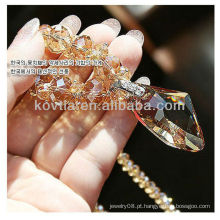 Coréia popular puro cristal austríaco colar de diamantes